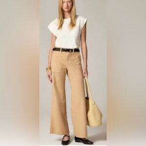 JCrew Womens High Rise Camp-Pocket Wide-Leg Pant CI936 Sunkissed Khaki Sz 31